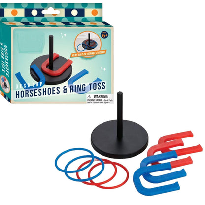 2 In 1 Desktop Horseshoe And Ring Toss Game