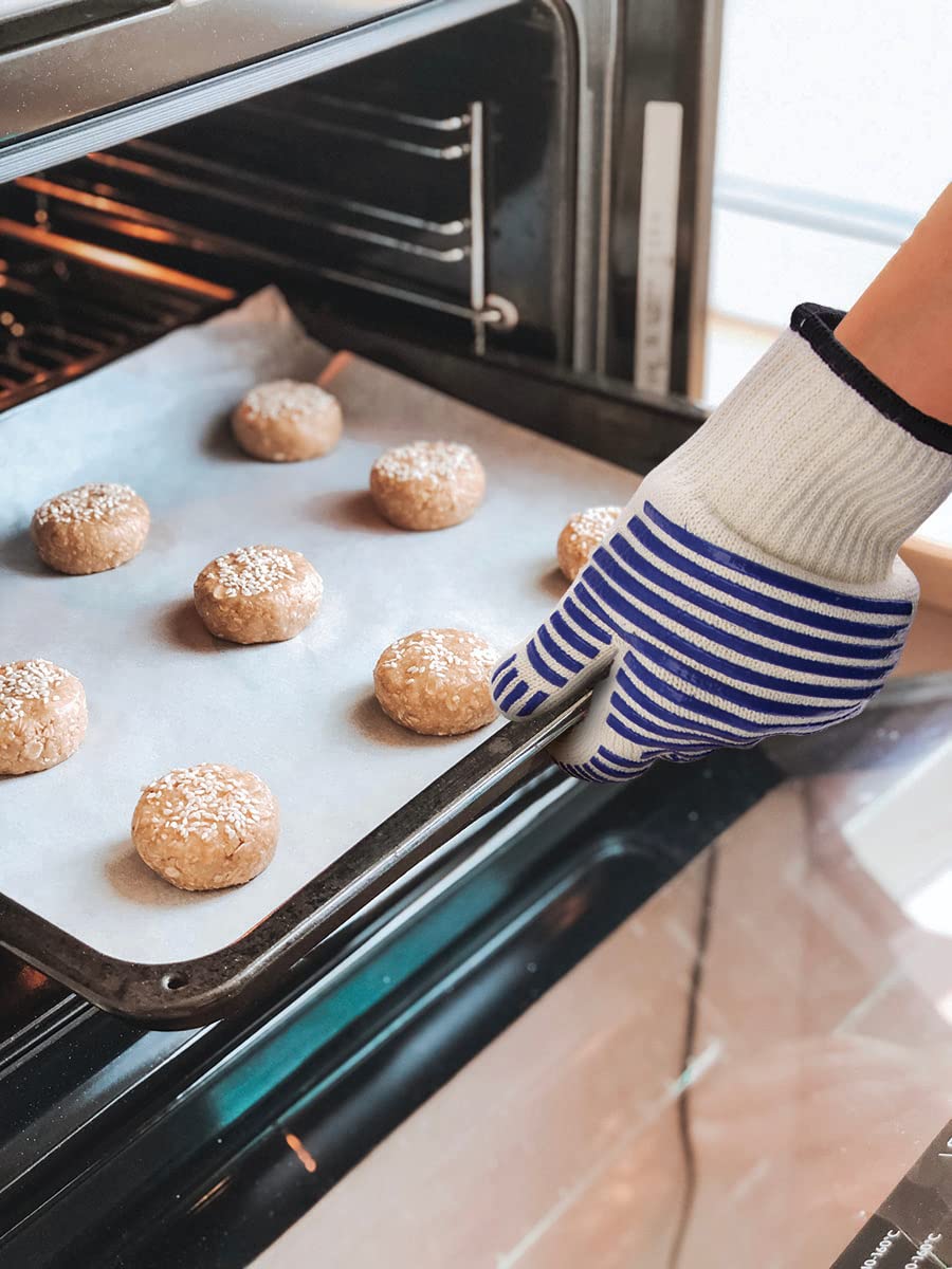 Oven Gloves with Fingers - Hot Gloves for Cooking Protects Your Hand from Flames