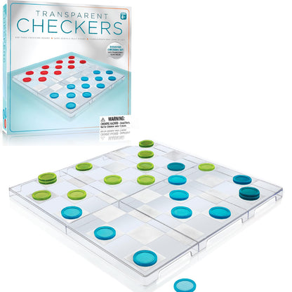 Translucent Checkers Board Game with Acrylic Game Pieces