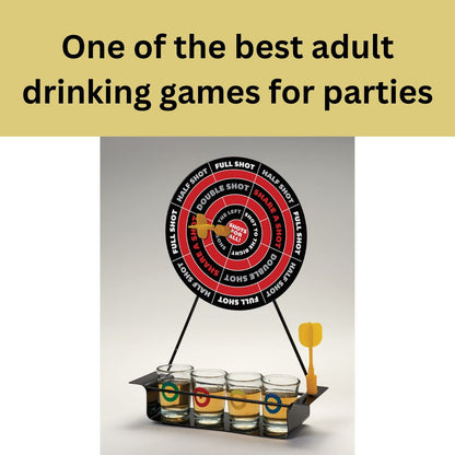 Magnetic Dart Board Game for Adults - Shot Glass Game with Four Shot Glasses