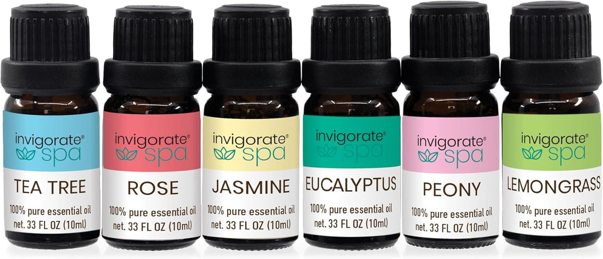 6-Pack Essential Oil Set Diffuser Oils Variety 6x10ml Home Office Aromas