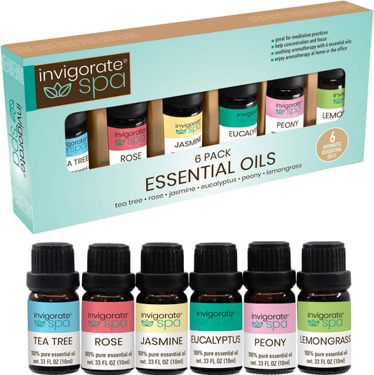 6-Pack Essential Oil Set Diffuser Oils Variety 6x10ml Home Office Aromas