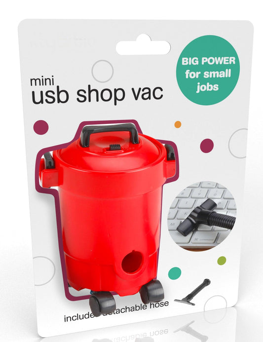 Miniature USB Powered Portable Shop Vac â€“ 4" Compact Vacuum for Keyboard & Desktop Cleanup, Includes Detachable Hose & 5ft USB Cord