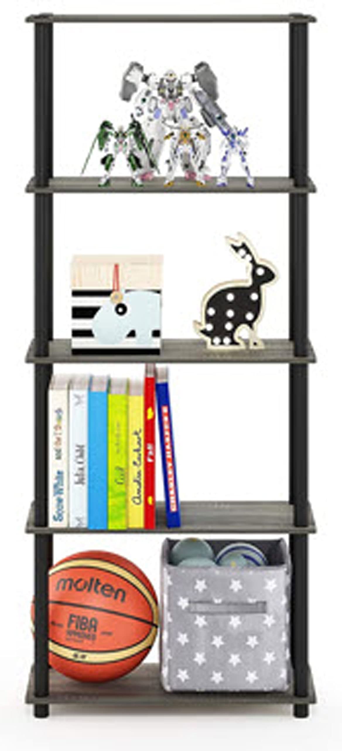 Big Tall Large 5 Tier Standing Bookshelf, Bathroom Standing Shelf