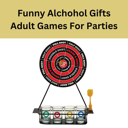 Magnetic Dart Board Game for Adults - Shot Glass Game with Four Shot Glasses