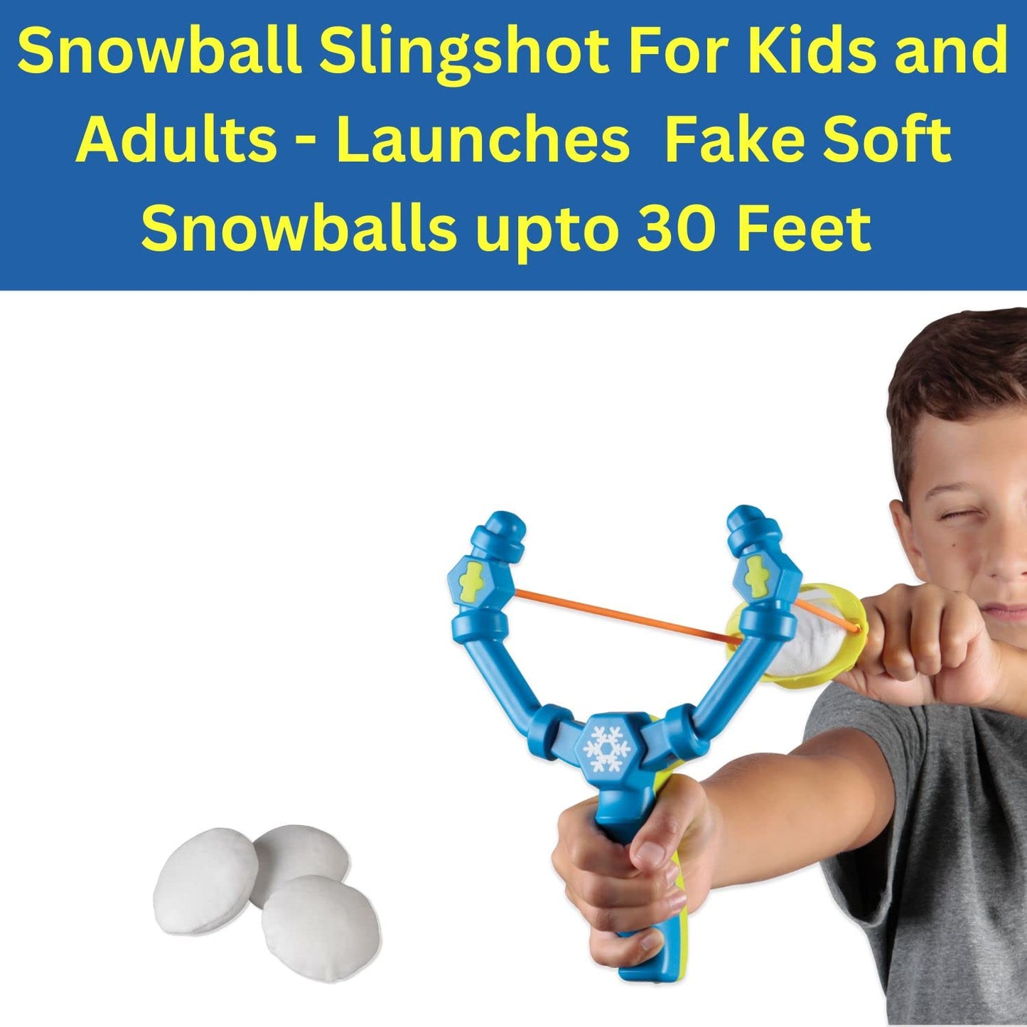 Indoor Snowball Slingshot Indoor - Sling Shot for Kids - Boy Gifts Slingshot Toy with 3 Plush Soft Fake Snow Balls