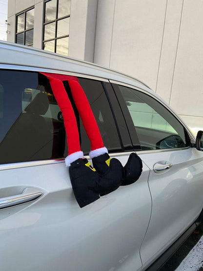 1 Pair Elf Christmas Decorations for Your Vehicle or Fireplace - Hanging Elf Legs for Car Perfect for Holiday Cheer