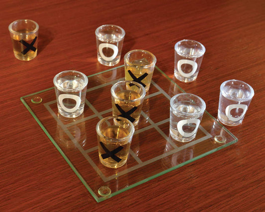 Shot Glass Tic Tac Toe Portable Three In A Row Drinking Game