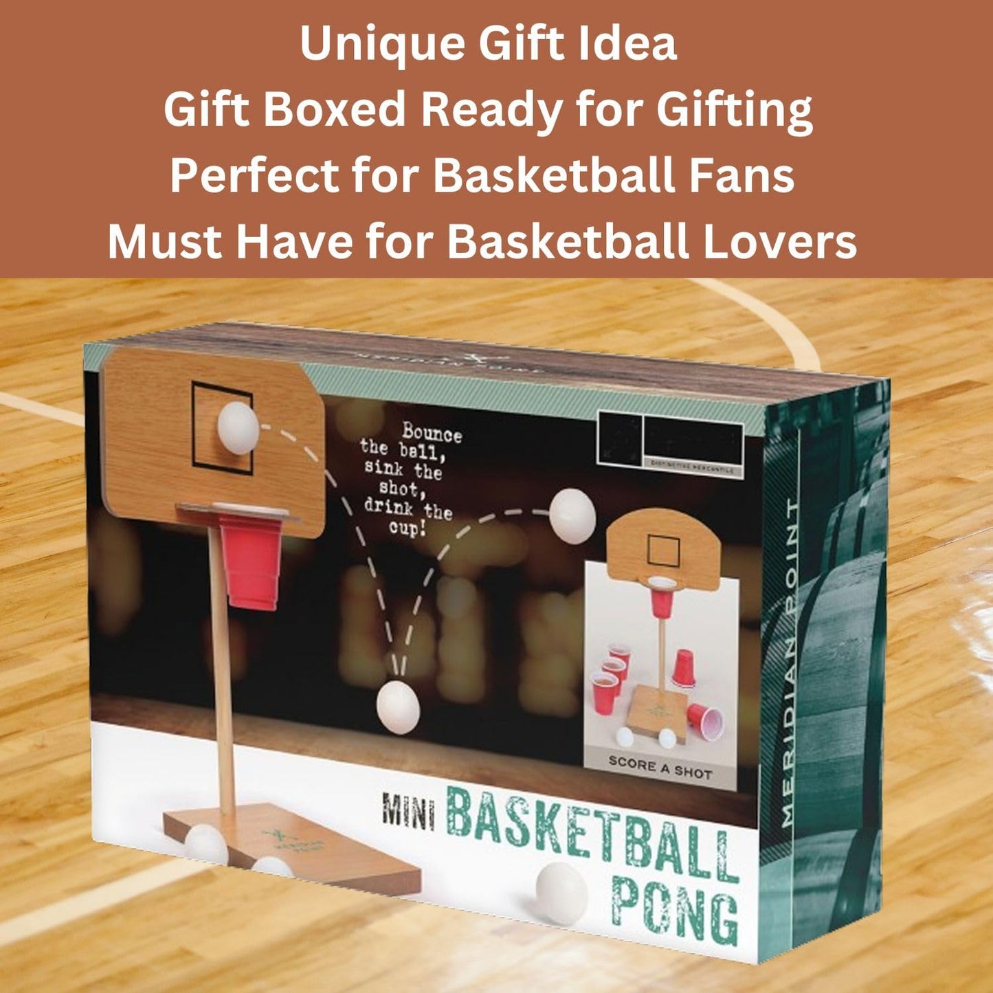 Mini Tabletop Basketball Pong Game Set Desktop Basketball Pong Includes 6 Mini Red Cups