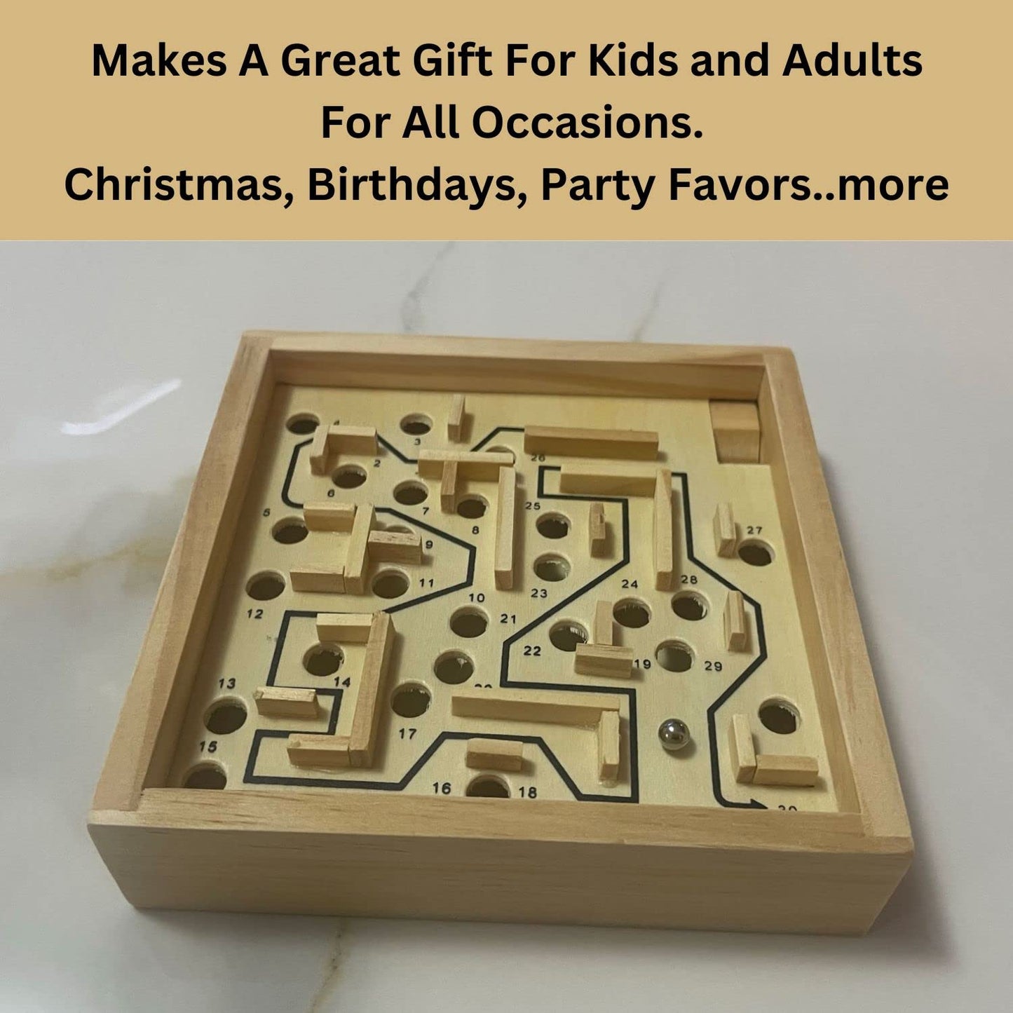 Wooden Labyrinth Board Game - Perfect for A Long Car Ride