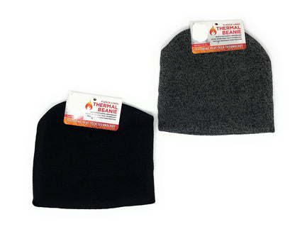 2 Pack Fleece Lined Thermal Beenie 2 Pack (1 Each Col) Relisted