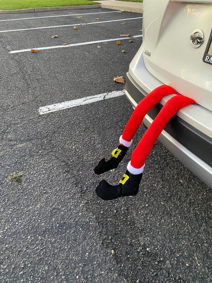 1 Pair Elf Christmas Decorations for Your Vehicle or Fireplace - Hanging Elf Legs for Car Perfect for Holiday Cheer