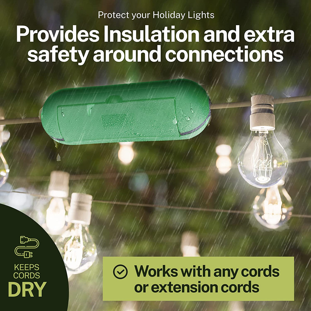 Outdoor Extension Cord Cover to Keep Electrical Plugs Dry and Intact (Orange) o r(Green)