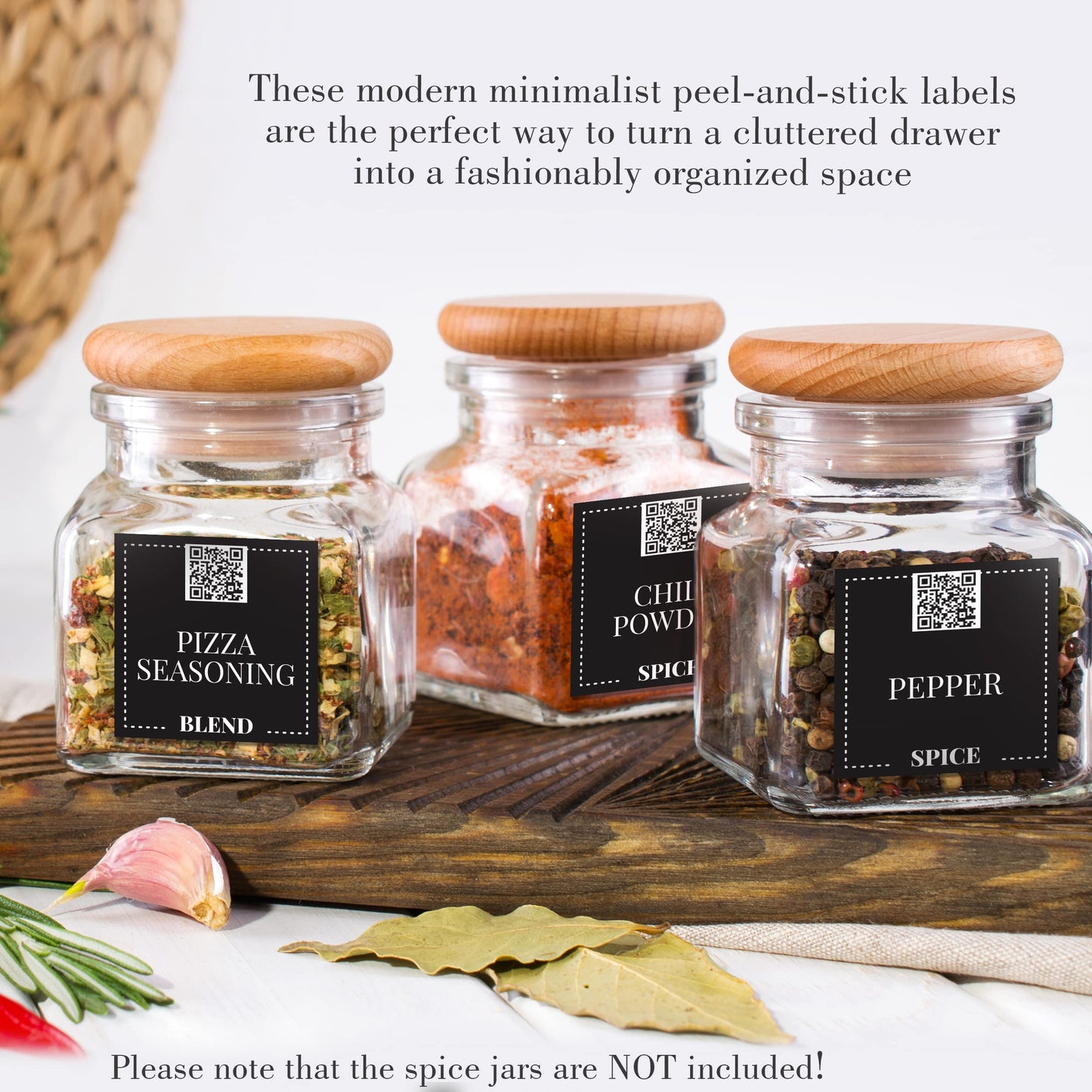 Spices Jar Labels Preprinted - 120 pcs Minimalist Spice Labels Stickers Preprinted