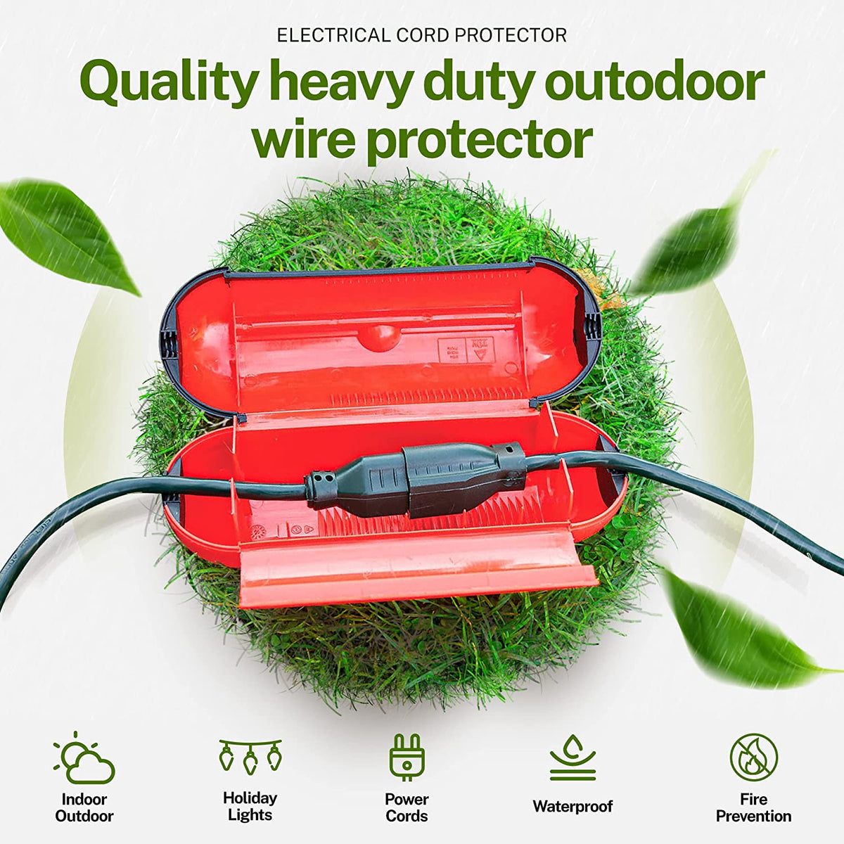 Outdoor Extension Cord Cover to Keep Electrical Plugs Dry and Intact (Orange) o r(Green)