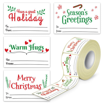 80 Pieces White Christmas Tags Stickers for Gifts Easy to Write