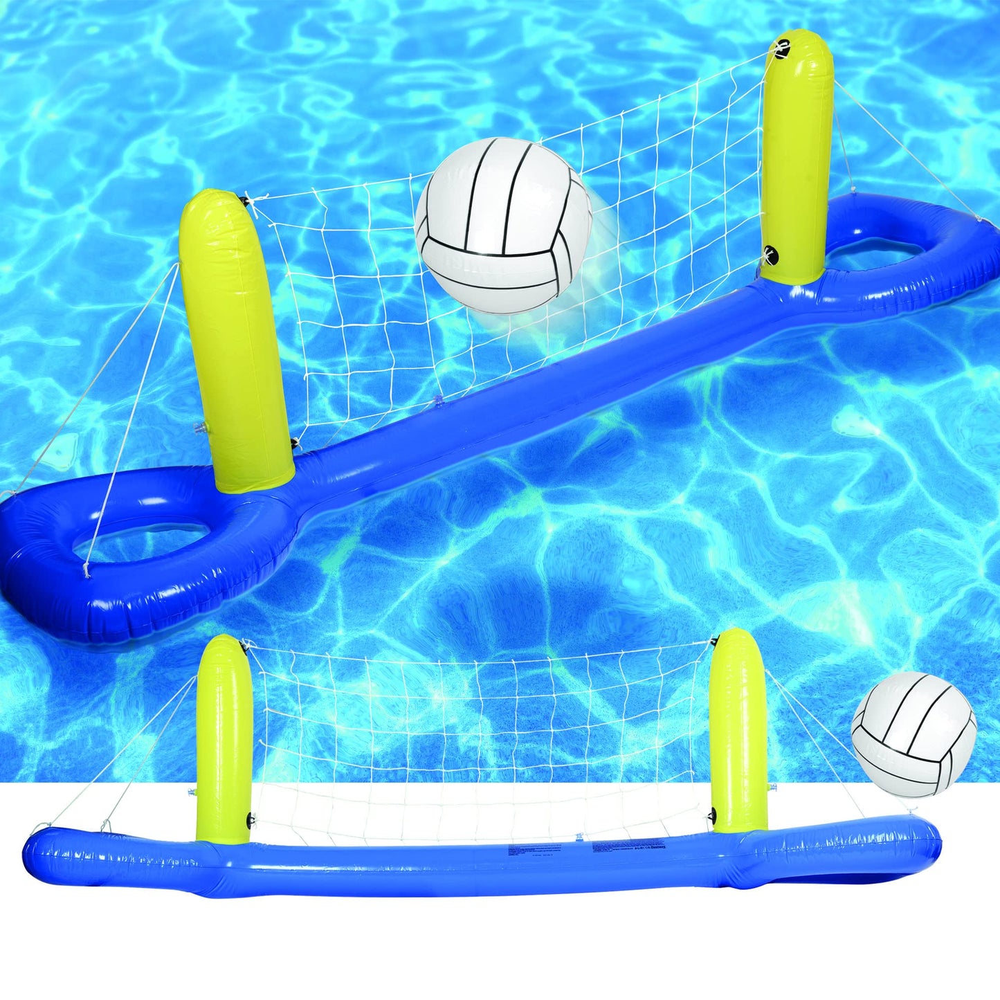 Inflatable Volleyball Net for Pool Easy to Assemble Inflatable Pool Volleyball Game Set