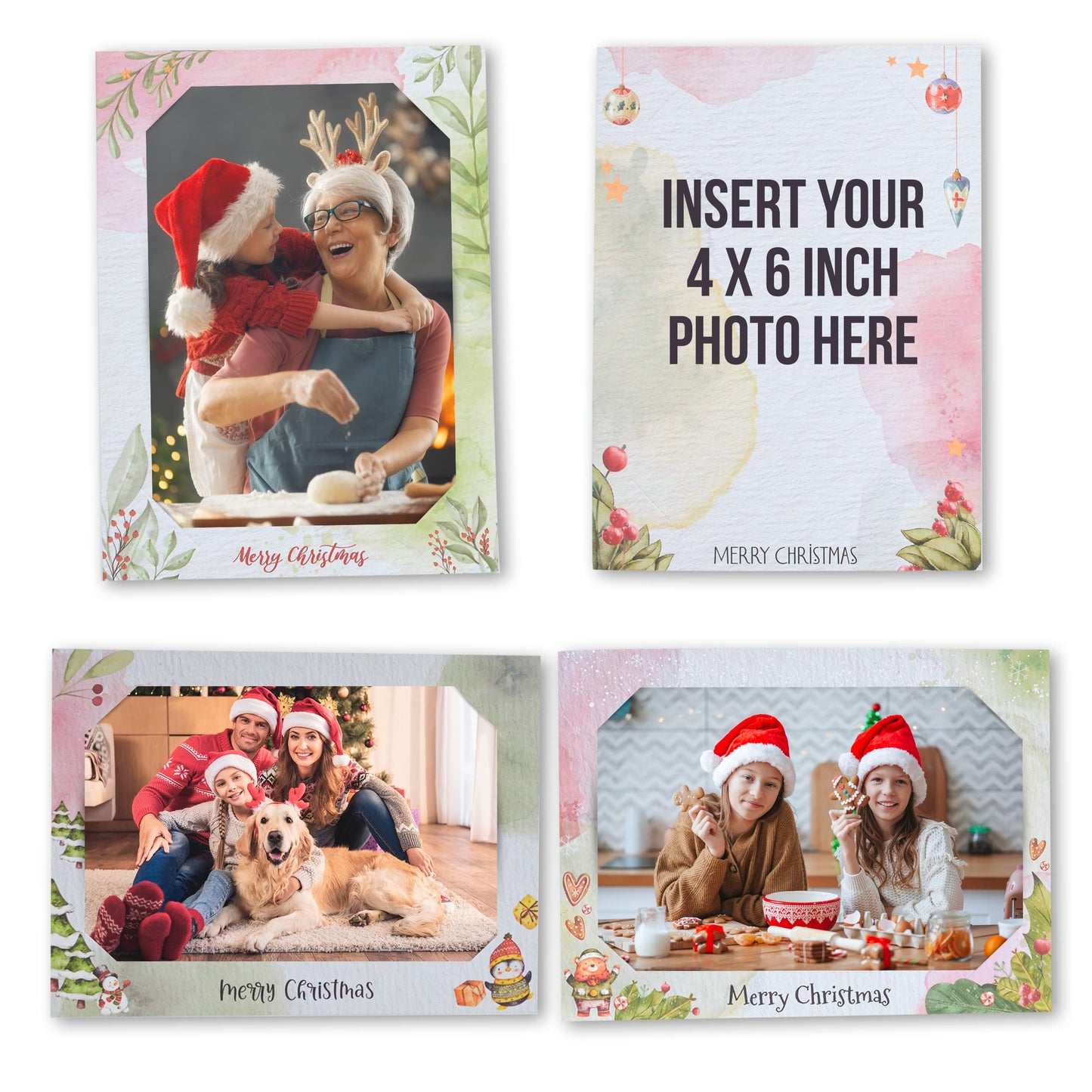 30 Pack Photo Christmas Cards With Envelopes