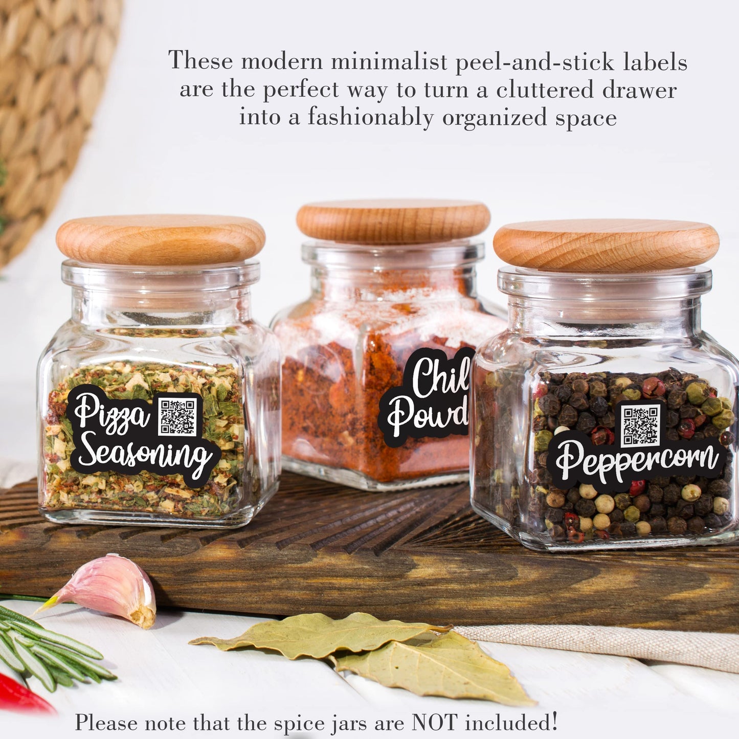 Spices Jar Labels Preprinted - 120 pcs Minimalist Spice Labels Stickers Preprinted