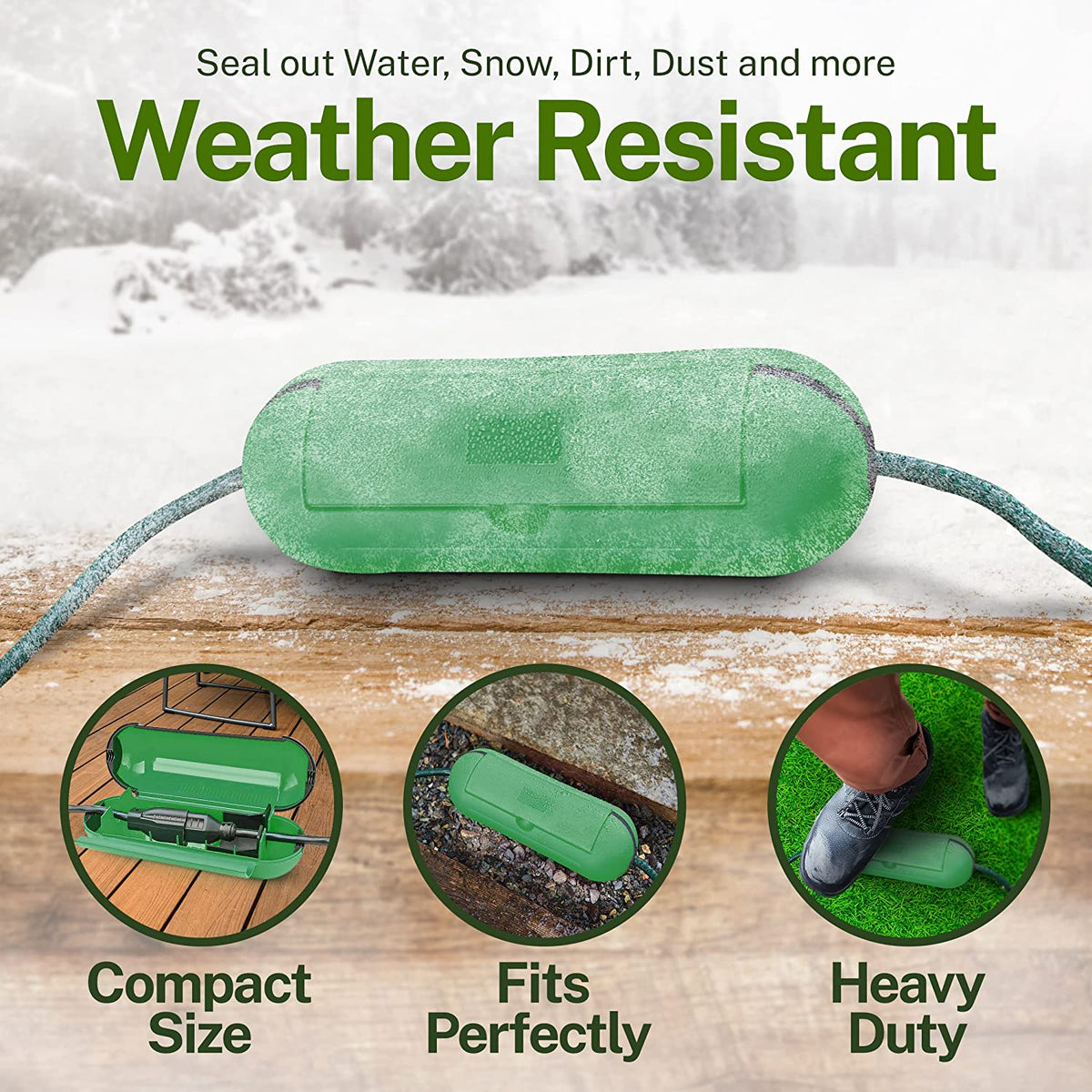 Outdoor Extension Cord Cover to Keep Electrical Plugs Dry and Intact (Orange) o r(Green)