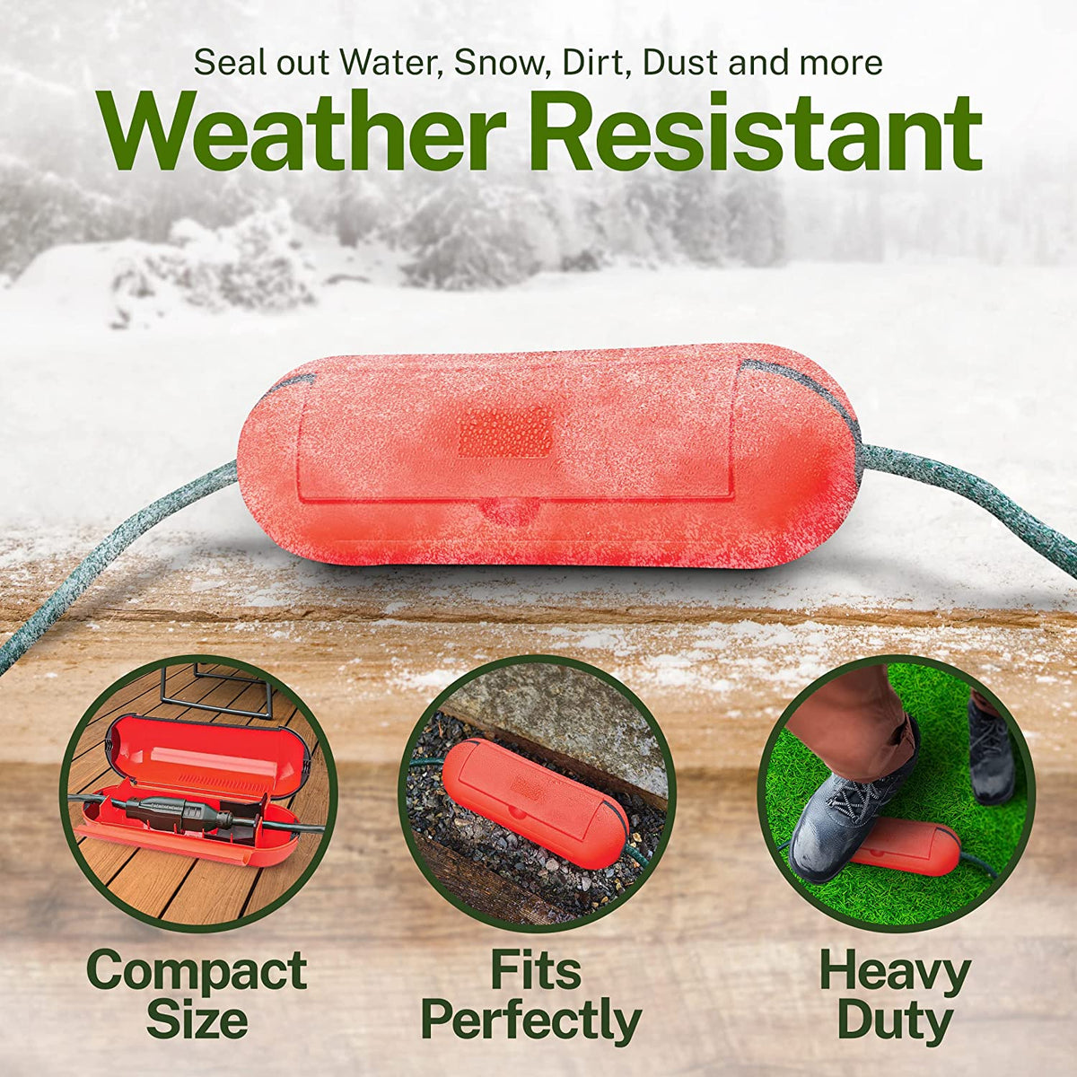 Outdoor Extension Cord Cover to Keep Electrical Plugs Dry and Intact (Orange) o r(Green)