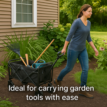 Heavy-Duty Folding Wagon – Collapsible Design with All-Terrain Wheels
