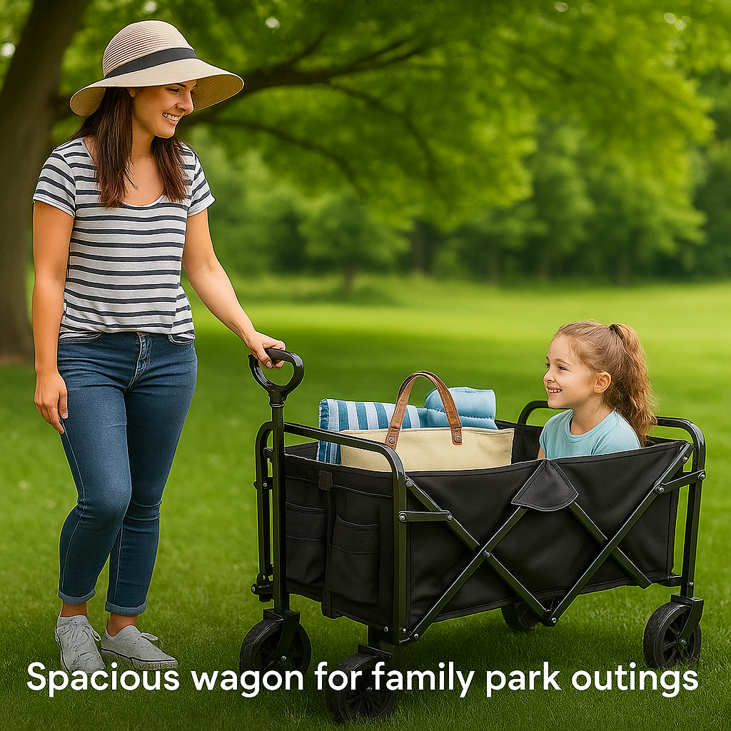 Heavy-Duty Folding Wagon – Collapsible Design with All-Terrain Wheels