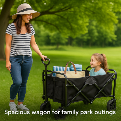 Heavy-Duty Folding Wagon – Collapsible Design with All-Terrain Wheels