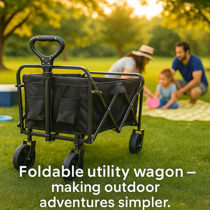 Heavy-Duty Folding Wagon – Collapsible Design with All-Terrain Wheels