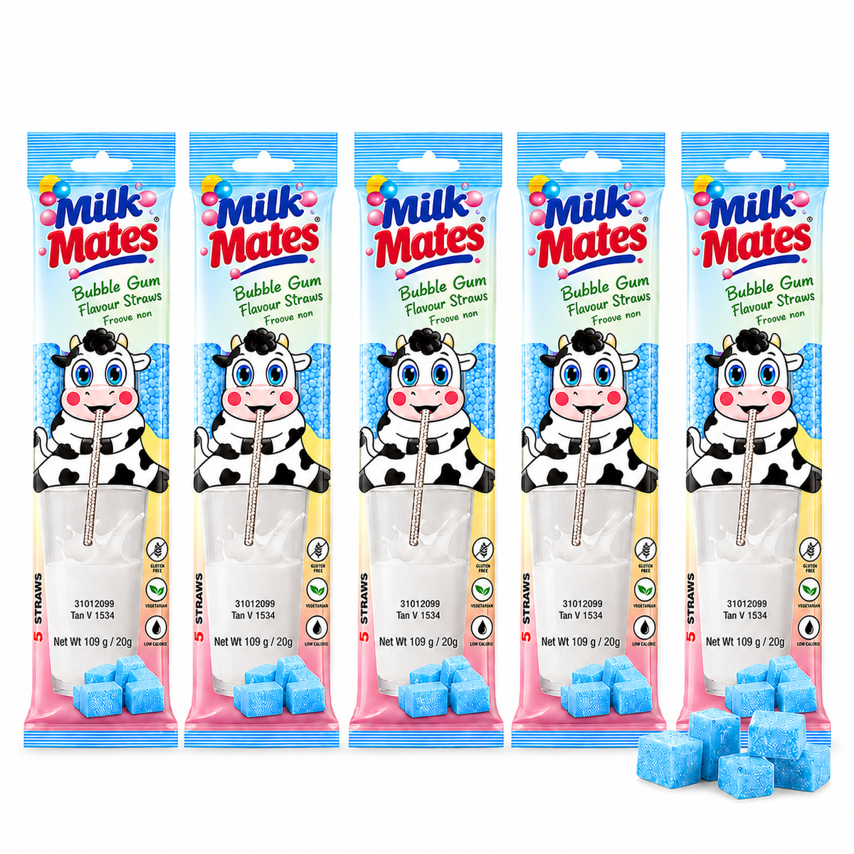 25 Milk Flavoring Straws Assorted 5 Flavors for 7 Oz Milk, 5 Packs