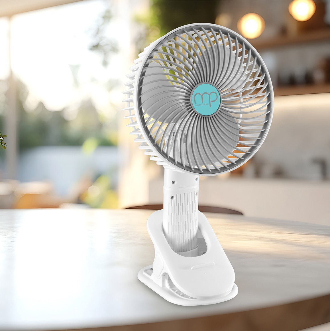 Portable USB Clip-On Fan with 3 Speeds and 4-in-1 Flexible Mount