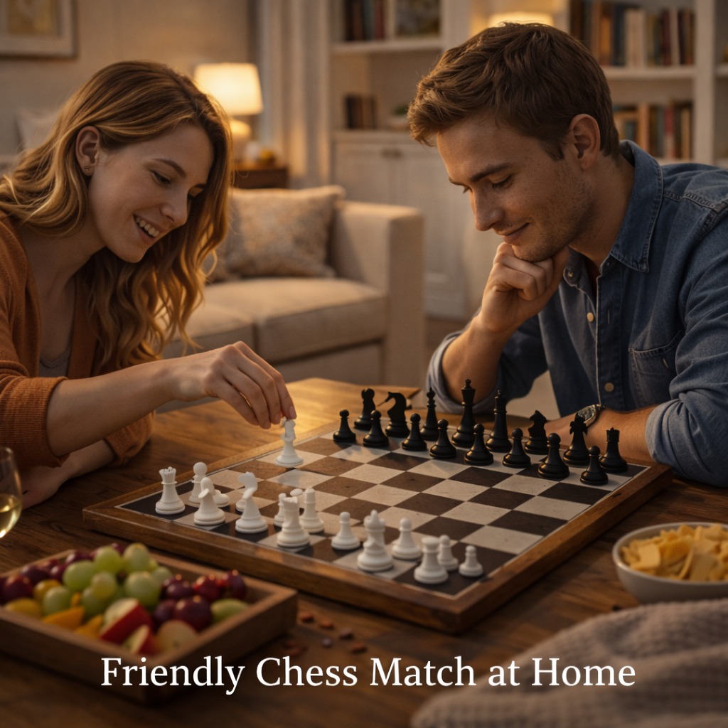 Wooden Desktop Chess Board Game