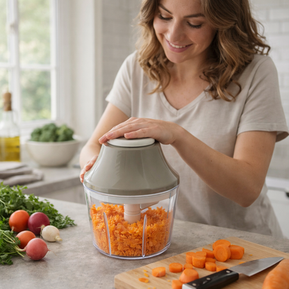 700ml Manual Press Vegetable Chopper with Container Onion Nut Food Cutter