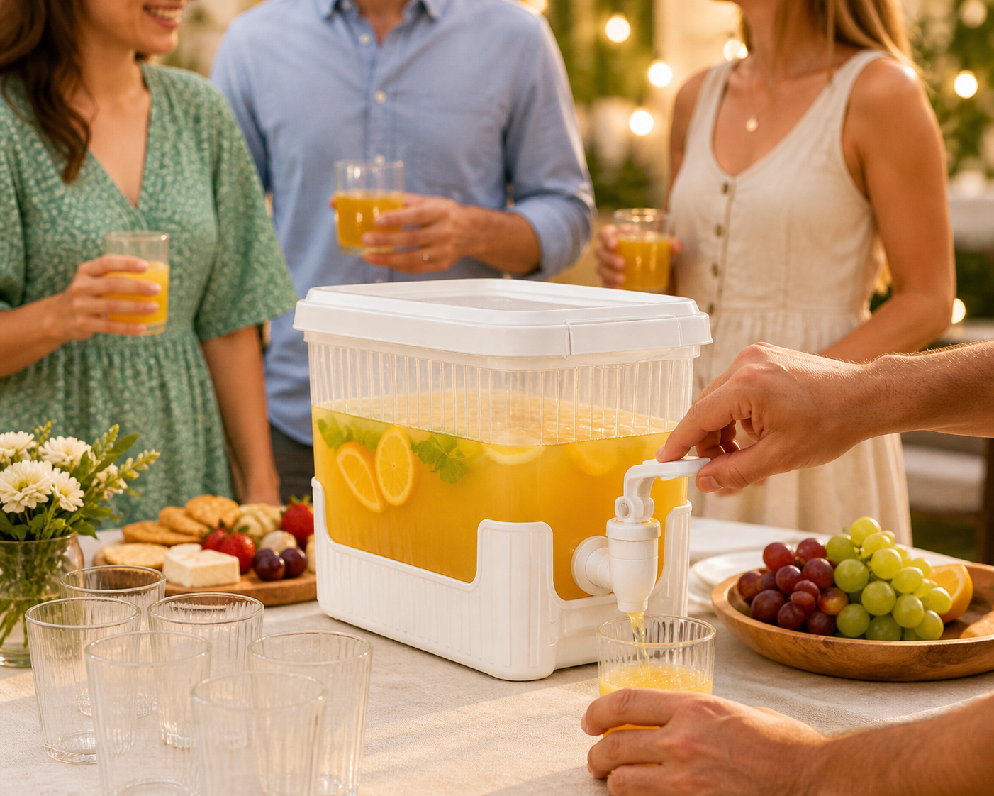 4L BPA Free Drink Dispenser w/ Spigot Fridge Juice Water Container