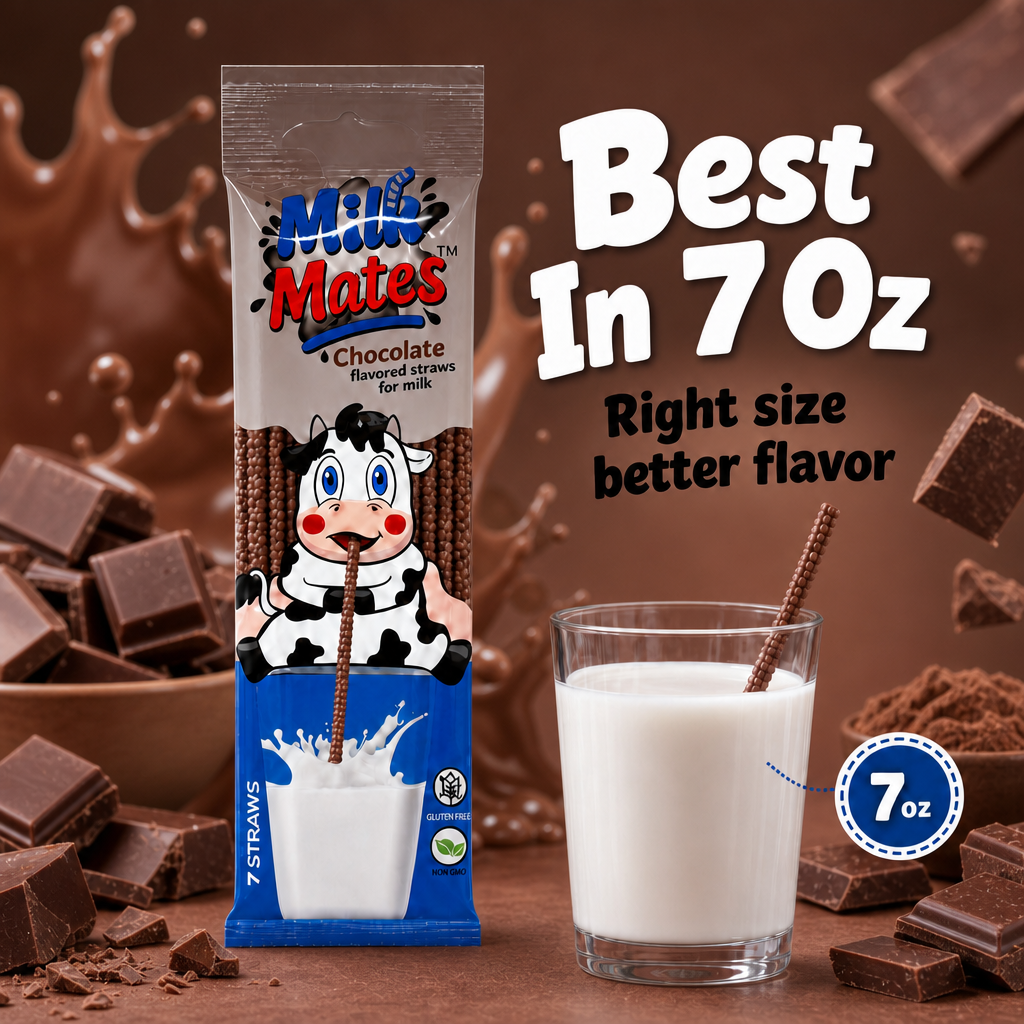 20 Milk Flavoring Straws - 4 Packs Ea 5 Straws Astd Flavors, Chocolate, Strawberry, Cookies & Cream, Fruity Cereal