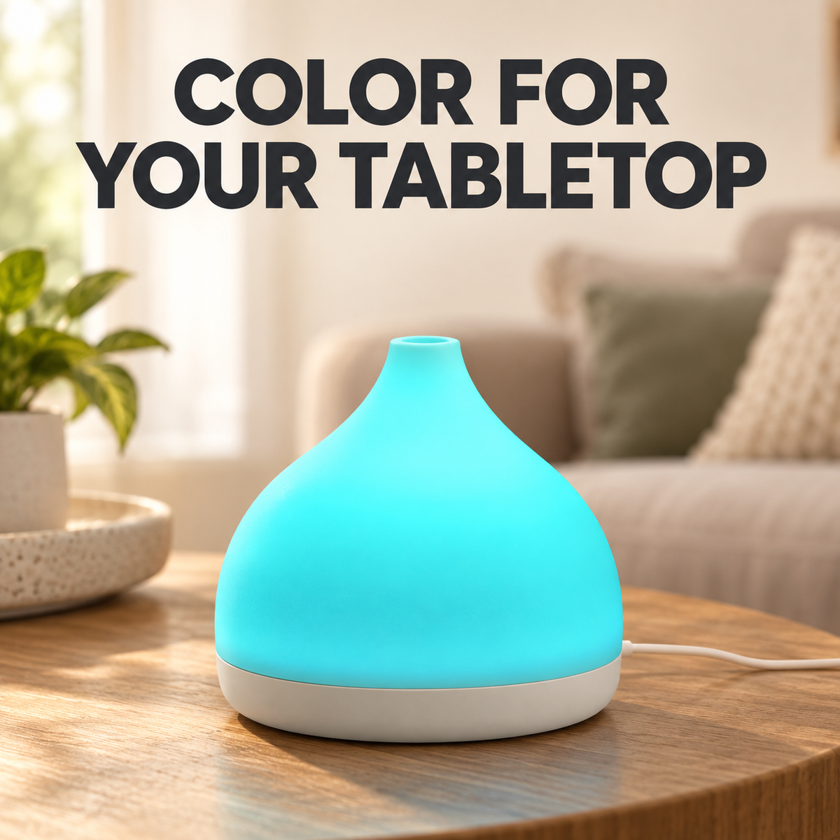 USB Powered LED Color Changing Essential Oil Aroma Diffuser with USB Cable and Absorbing Pads