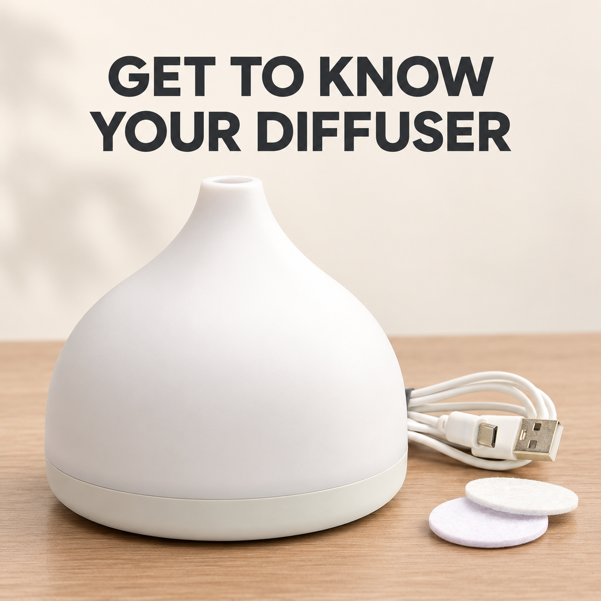 USB Powered LED Color Changing Essential Oil Aroma Diffuser with USB Cable and Absorbing Pads