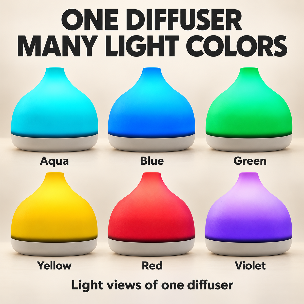 USB Powered LED Color Changing Essential Oil Aroma Diffuser with USB Cable and Absorbing Pads