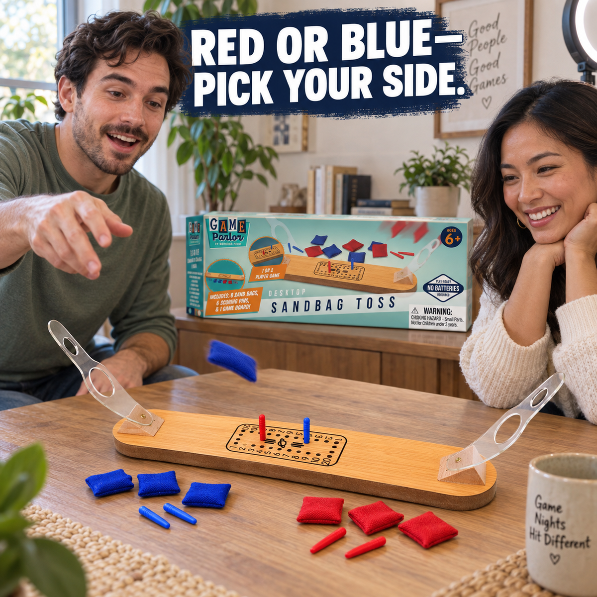 Wooden Sandbag Toss Game for Kids and Adults - Sandbag Target Toy Great for Relieving Stress at Work and School