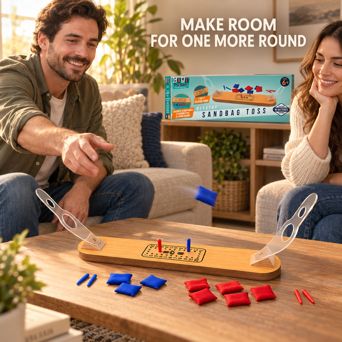 Wooden Sandbag Toss Game for Kids and Adults - Sandbag Target Toy Great for Relieving Stress at Work and School