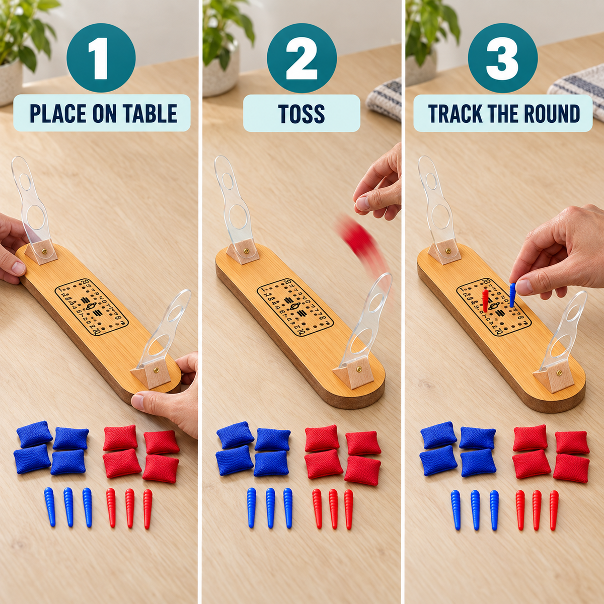 Wooden Sandbag Toss Game for Kids and Adults - Sandbag Target Toy Great for Relieving Stress at Work and School