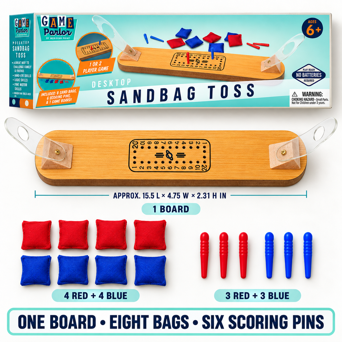 Wooden Sandbag Toss Game for Kids and Adults - Sandbag Target Toy Great for Relieving Stress at Work and School