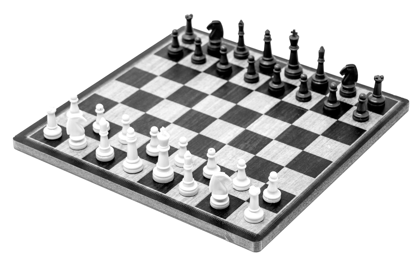 Wooden Desktop Chess Set 9.25x9.25 Real Wood Board Family Game Night