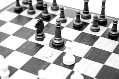 Wooden Desktop Chess Set 9.25x9.25 Real Wood Board Family Game Night