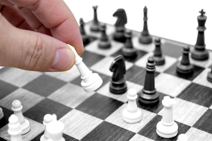 Wooden Desktop Chess Set 9.25x9.25 Real Wood Board Family Game Night