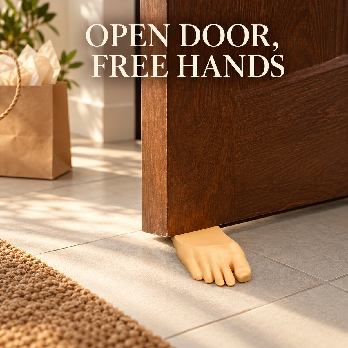 Foot Shaped Door Stop for a Playful Entryway. Funny Hilarious and Functional