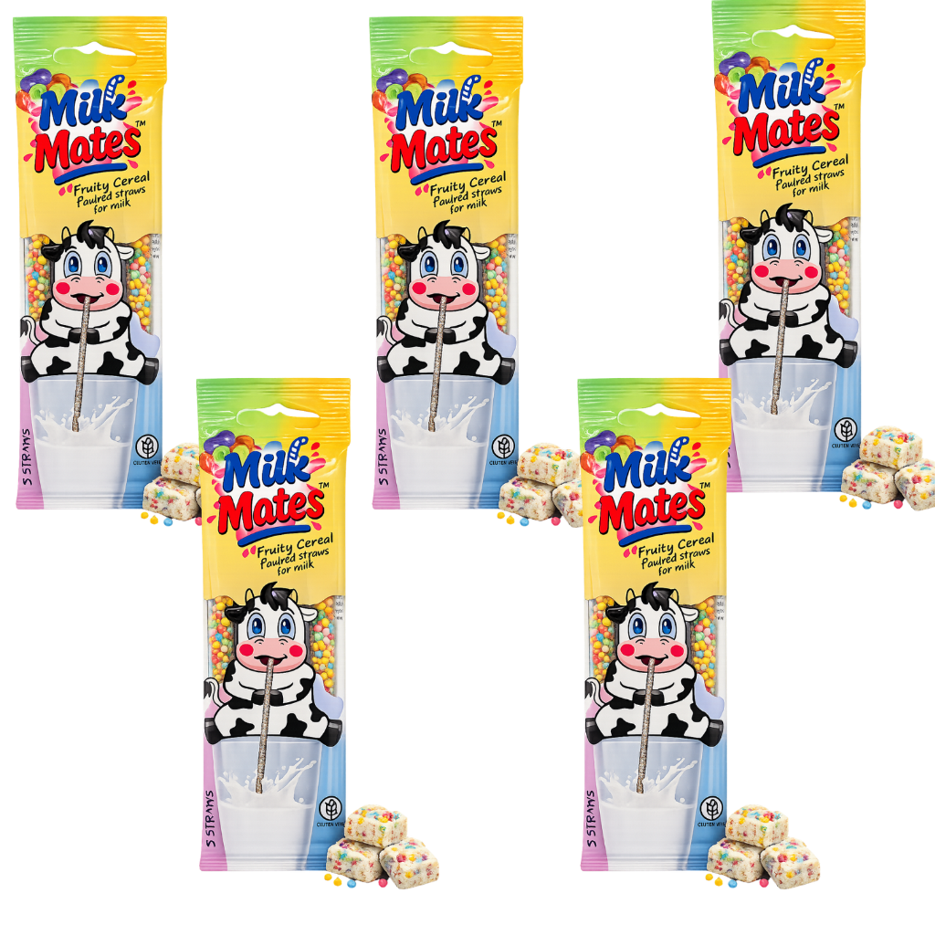 25 Milk Flavoring Straws Assorted 5 Flavors for 7 Oz Milk, 5 Packs