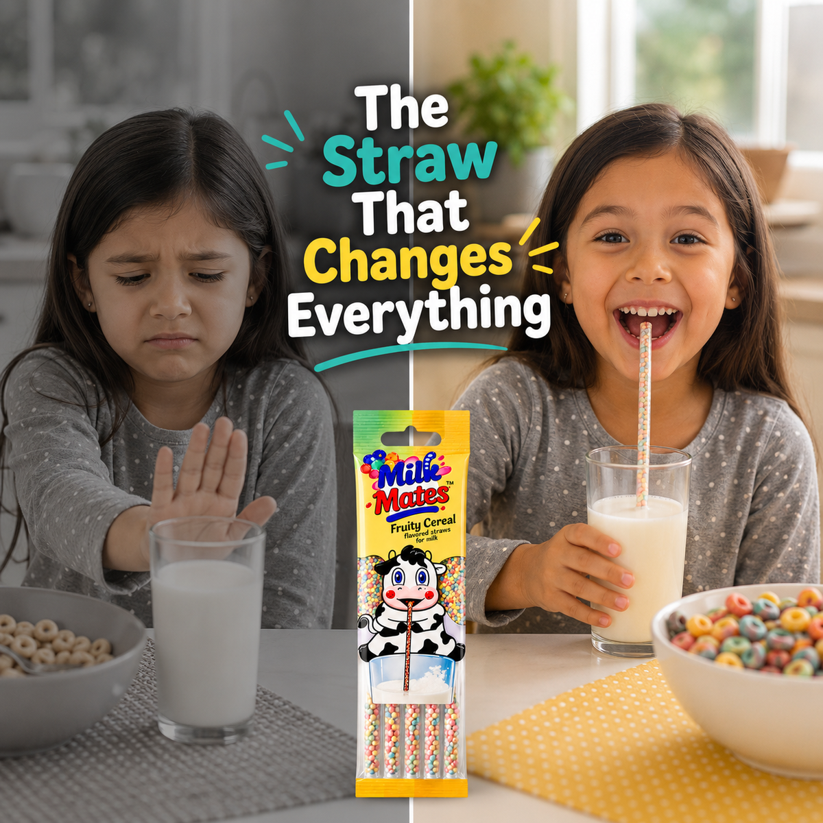 25 Milk Flavoring Straws Assorted 5 Flavors for 7 Oz Milk, 5 Packs