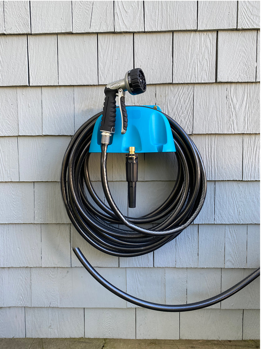 GARDEN HOSE ORGANIZER  - Durable Hose Holders for Outside with Mounting Capability, Water Hose Holder Accommodates Up to 150ft of 5/8" Hose, Compact Design 9.75" x 6" x 6.5"