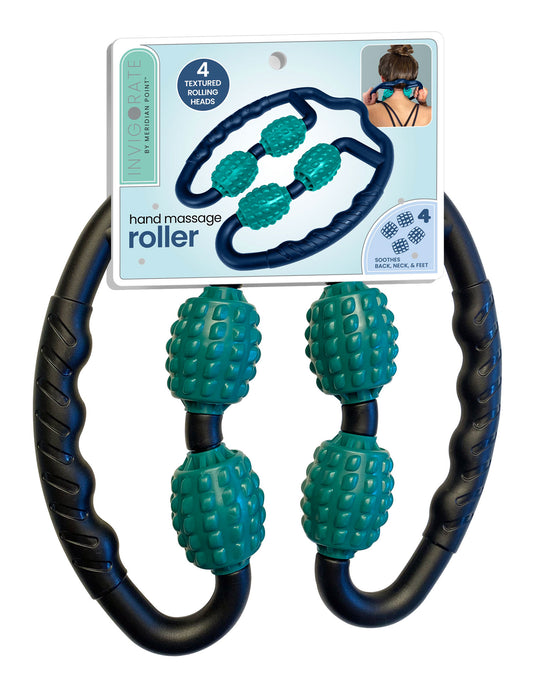 Handheld Massage Roller 4 Textured Heads Manual Muscle Roller for Leg ,Neck